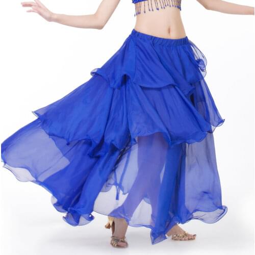 Women Long Daisy Skirt For Belly Dancing Chiffon Floral Wrap Skirts Belly Dance Practice Costume Suits Beginner Lesson Wear