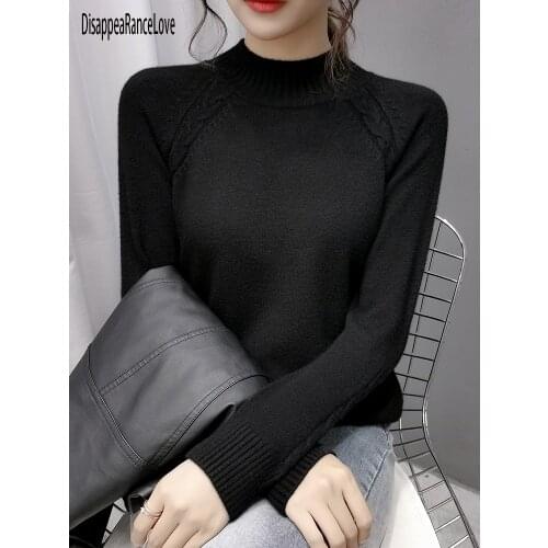 Knitted Turtleneck Women Autumn Winter 2021 New Ladies Korean Sweater Female Long Sleeve Jumper Blue White Red Pullover Femme