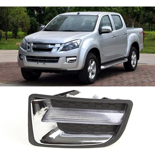 1 set LED DRL Daytime Running Lights 12V ABS Fog Lamp Cover with turn signal For ISUZU D-MAX DMAX 2014 2015 2016 2017