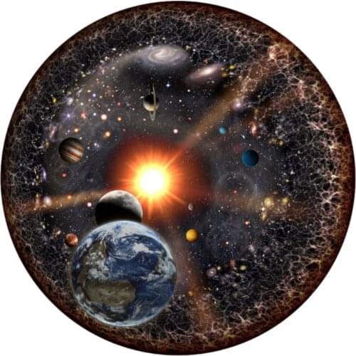 1000 Pieces Blocks Round Puzzle Space Universe Circular Jigsaw with Color Auxiliary Assembly Drawing Intellectual Toy