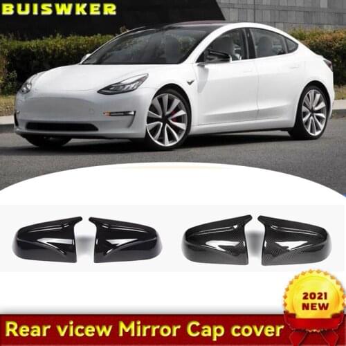 2Pcs Auto Side Rear View Mirror Cover Shell Cap Housing Replacement For Tesla Model 3 2016 2017 2018 2019 2020