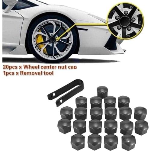 21 Pcs/set Car Wheel Nut Dust Cap Vehicle Tire Lug Dustproof Plastic Cover Removal Tool Kit
