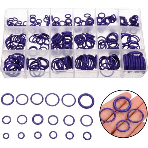 270pcs Purple 18 Sizes Assortment Rubber O-Ring Seals Washers Gasket Automobile Air Conditioning Compression Engine Lock Ring