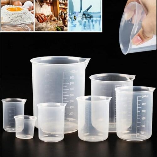 50/100/150/250/500Premium Clear Plastic Graduated Measuring Cup Pour Spout Without Handle Kitchen Tool