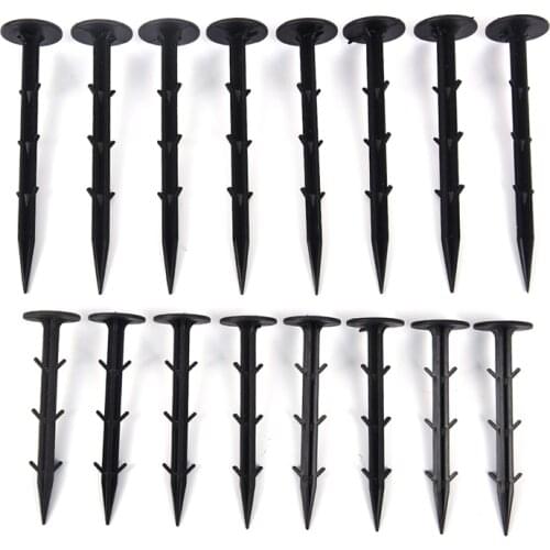 50pcs/Pack Black PP Mulch Shading Pest Control Garden Ground Nail Plastic Film Fixed Pegs Gardening Fixing Tools