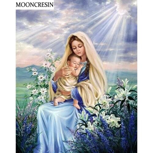 5D Diy Diamond Painting Religious Saintess Cross Stitch Kit Diamond Embroidery Full Square Mosaic Picture Needlework Home Decor