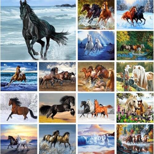 5D DIY full square diamond painting animal diamond embroidery "horse" cross stitch kit mosaic rhinestone picture decoration gift