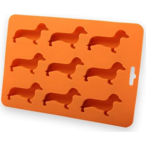 Bar Dachshund Thickening Food Grade Kitchen Utensils For Candy Making Mold DIY Dog Shaped Ice Cube Tray Silicone Ice-making