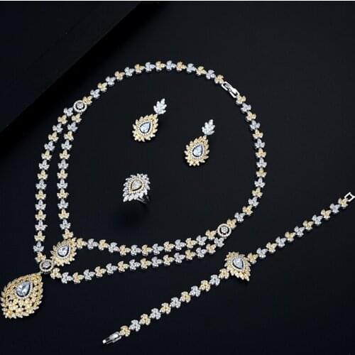 Be 8 New Fashion Women Wedding Bridal Jewelry Sets Water Drop Shape Necklace and Earring Women Costume Accessories Set S459