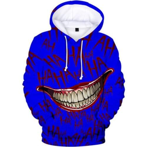 Funny Graffiti 3D print Clown Hooded Anime kids Hoodie Fashion off White Sweatshirt HAHA Joker Hoodies Men Clothing Coat Hip Hop
