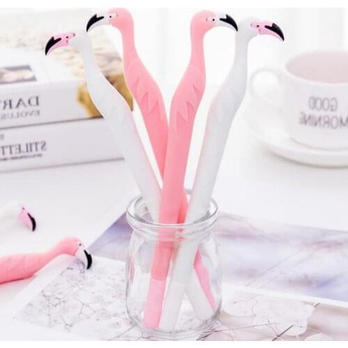 Ellen Brook 1 PCS Creative Cute Swan Kawaii Flamingo Gel Pen Stationery School Office Supply Styling Handles Sweet Pretty Lovely