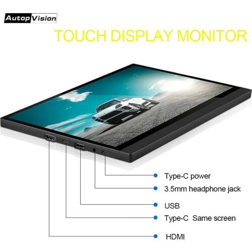 Touch screen HD Gaming Portable Monitor 12.5" 2Type C(USB-C) lapto PS4 1080P IPS USB HDMI Ports for Xbox