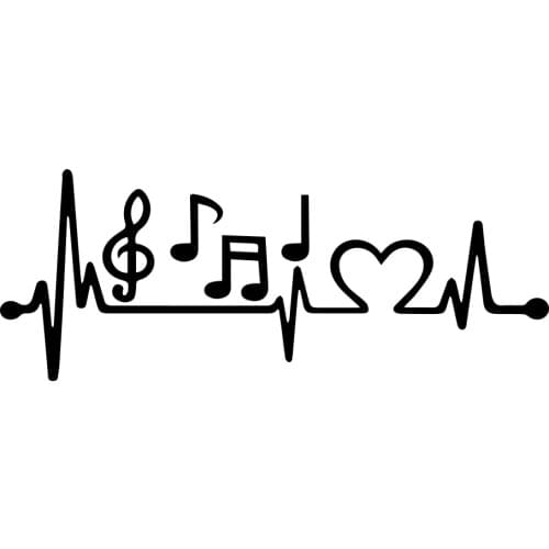 Interesting music notes heart shaped car stickers and decals diesel car motorcycle external accessories PVC decals 15cm * 7.5cm