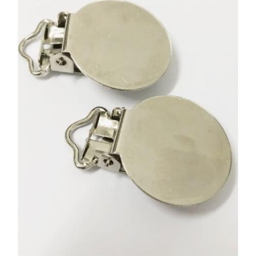 Round Metal Pacifier Suspender Clips Holders For Project Craft 50PCS