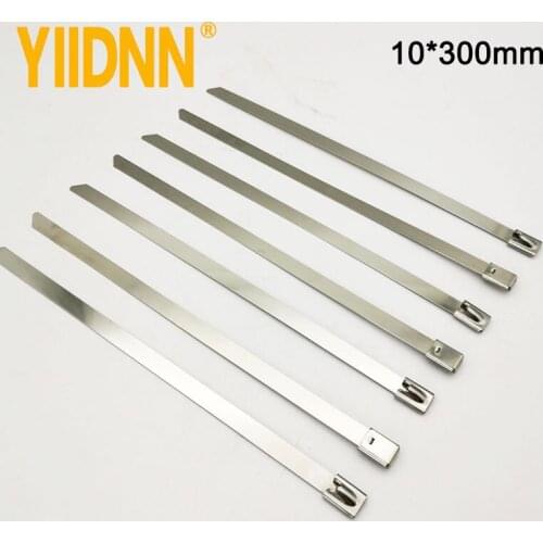 STAINLESS STEEL METAL CABLE TIES ZIP WRAP EXHAUST HEAT STRAPS INDUCTION PIPE 10*300mm 100PC