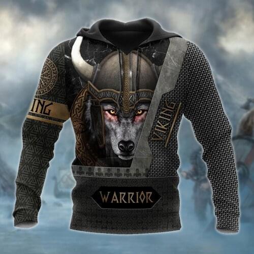 3D Viking Wolf Warrior All Over Printed Men Hoodie Unisex Casual Jacket Pullover Streetwear sudadera hombre DW0438 Drop shipping