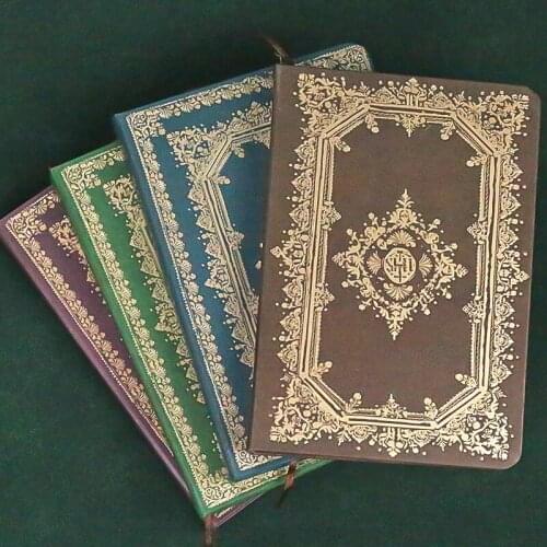 Creative retro and elegant 32K bronzing horizontal line inside hardcover hard copy hard copy notepad diary book