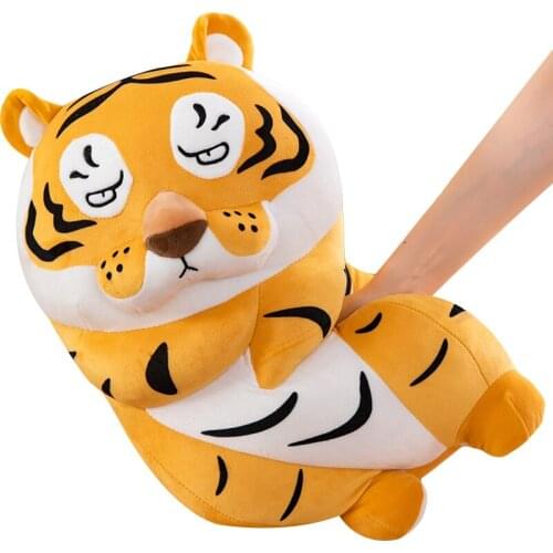 1pc 40/50/60cm Lifelike Fat Tiger Plush Toys Soft Simulation Stuffed Animal Cushion Hugging Pillow Children Birthday Gift