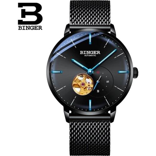 Luxury Man BINGER Automatic Watch Mechanical Self Winding Men Sapphire Crystal Watches mekanik kol saati relogio automatico