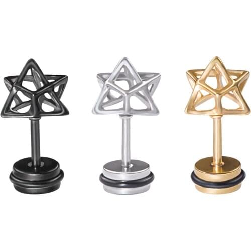 Special Carved Star Earring Stud for Men Unisex Stainless Steel Hollow Stud Earring Gift for Women Ear Piercing