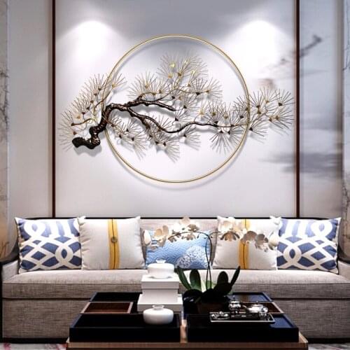 Creative modern home decoration wall Room decoration accessories Aesthetic room decor Metal pine wall decoration Home decor