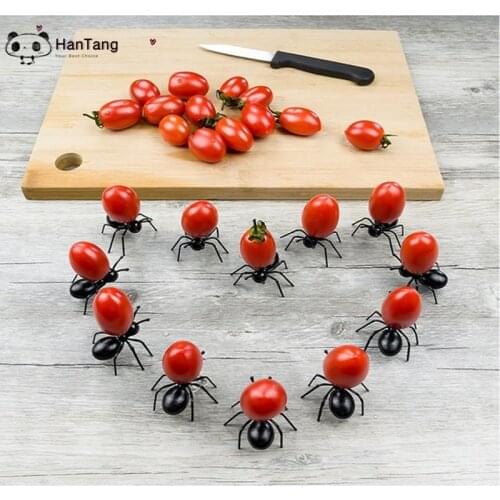 12pcs/set Fruit Fork Reusable Kawaii Ant Fruit Fork Tableware Multiple Use Snack Cake Dessert Forks For Party 5Z