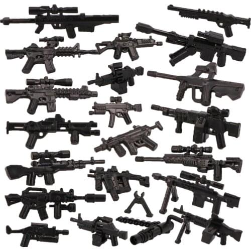 Military Weapon Gun Accessories Building Blocks Figures Parts MOC City Police Soldier Mini Brick Model Educational Toys for Kids