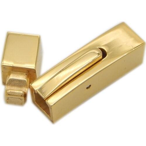 Stainless Steel Snap Bayonet Clasps Fit 4/5mm Round Leather Cord Gold Color Connectors Clasps Bracelet Jewelry Making