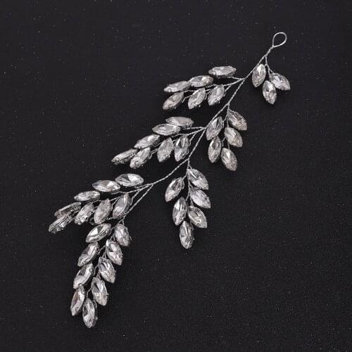 Silver Rhinestone Headband Tress Bridal Hair Accessories Women Headpieces Tiara Wedding Headdress Hair Jewelry