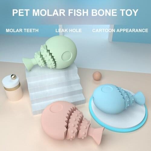 Pet Dog Chew Toys TPR Fish Shape Bite Resistant Interactive Tooth Cleaning Food Feeder Dog Chew Fidget Toys Accessories