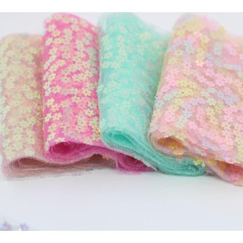 1meter /12cm Plum Blossom Sequins DIY Embroidery Trim Lace Fabric for Bridal Wedding Gown Costume Design Lace Net Yarn Ribbons