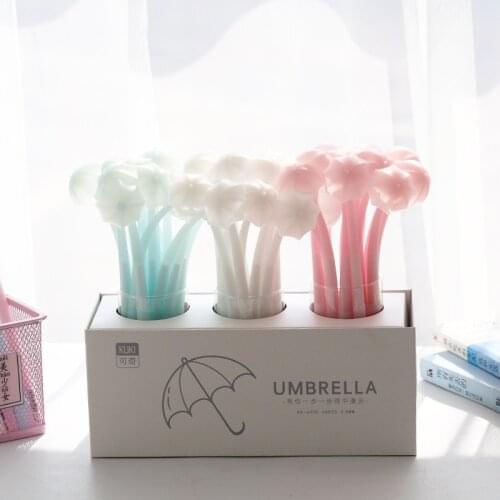 1PC 0.5mm Black Ink Cute Silicone Umbrella Gel Pen Rollerball Pen School Office Supply Student Stationery