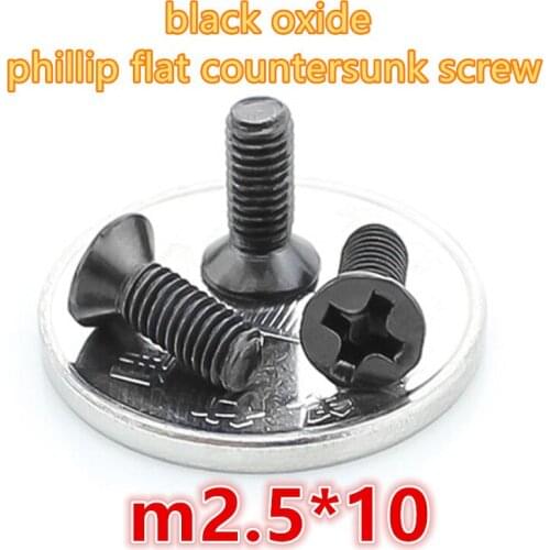 1000pcs m2.5*10 carbon steel with black zinc oxide phillip cross recessed head mini micro electronic screw machine screw