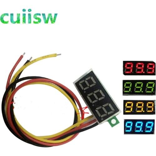 5PCS Mini 0.28 inch 0.28" 3 Wires Digital Voltmeter Blue Red Green Yellow LED Display DC 0-100V Voltage Meter