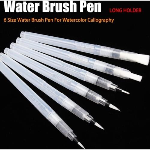 6Pcs/Set Portable Paint Brush Water Color Brush Pencil Soft Watercolor Brush Pen for Beginner Painting Drawing Art Supplies