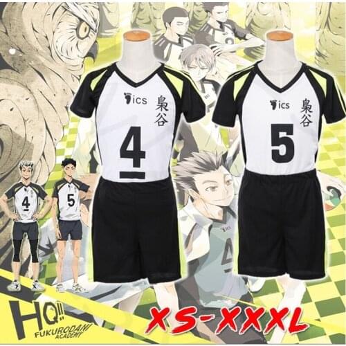 Anime Haikyuu!! Fukurodani Bokuto Koutarou Akaashi Keiji Uniform T-shirt Shorts Cosplay Costume Haikiyu Jersey Sportswear
