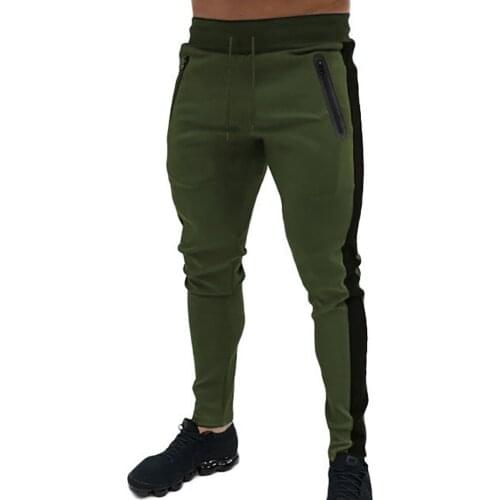Cofekate Mens Color Patchwork Sweatpants Male Slim Fit Joggers Pants Casual Lace Up Long Trousers Striped Patchwork Mens Pants