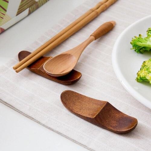 OTHERHOUSE Japanese Style Wood Chopstick Holder Spoon Fork Holder Stand Chopsticks Rack Pillow Kitchen Chopstick Rest Rack