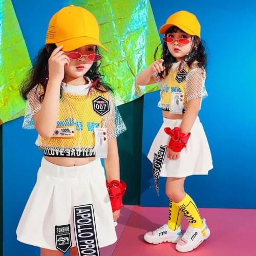 Childrens Costume Show Kids Ballroom Jazz Dancing Costumes for Girls Boys T Shirt Crop Tops Jogger Pants Hip Hop Dance Clothes