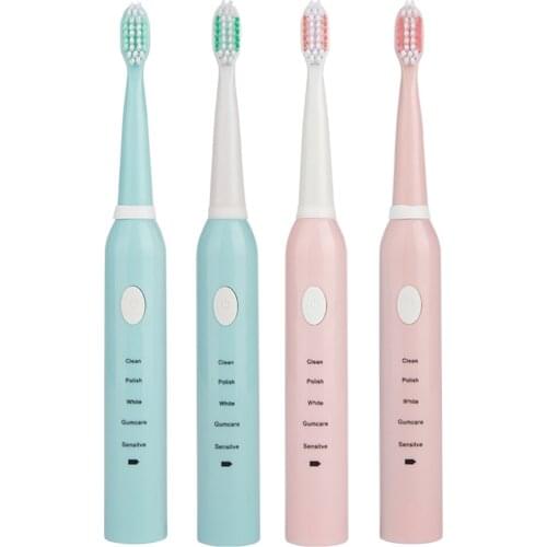 Electric toothbrush cleaning as a dentist rechargeable sonic toothbrush with smart timer 5 mode travel toothbrush with 4 brush h