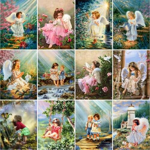 Evershine Diamond Painting Kid 5D DIY Cross Stitch Portrait Diamond Embroidery Angel Mosaic Rhinestones Art Home Decoration