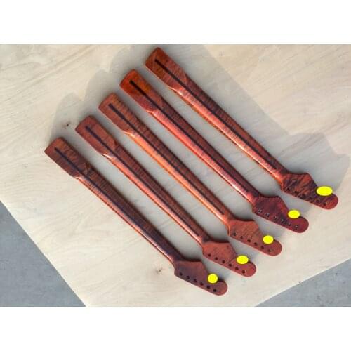 Tiger Flame maple guitar neck 21fret 25.5inch Glossy paint Pearl Dot Inlay Bolt On Heel DIY guitar