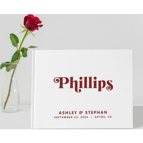Personalized Wedding Guest Books,White Guestbook with Red Letters,Gift for Friends,Gift for Girlfriends