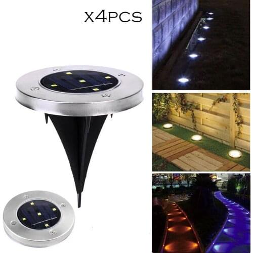 Jonggo 4Pcs 5LED Solar Power Buried Light Under Ground Lamp Outdoor Path Garden Decking Festival Decoration #30ph