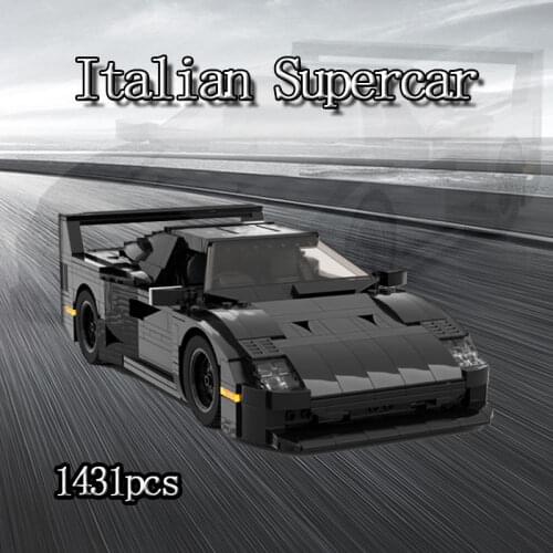 Cool sports car Moc static italian supercar model DIY building blocks city vehicle kids toy kids puzzle gift 1431