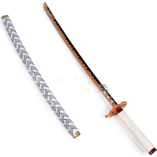 Demon Slayer Rengoku Kyoujurou Cosplay PVC Sword Armed Samurai Sword Prop Ninja Knife Katana Cosplay Replica Weapon Prop