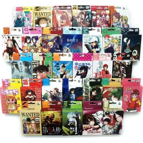 Anime Cartoon Poker Cards toy SAO Fairy Tail Jujutsu Kaise Demon slayer Danganronpa Board Game Cards Hardcover Poker Toys Gift