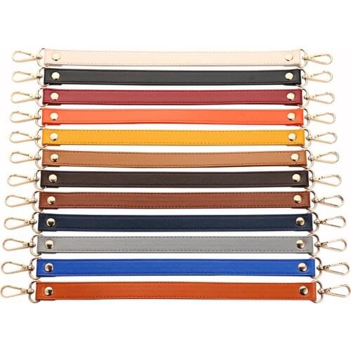 New 36cm Women Bag Strap Belt PU Leather Short Shoulder Handbag Multicolor Slim Detachable Handles Replacement Bag Accessories