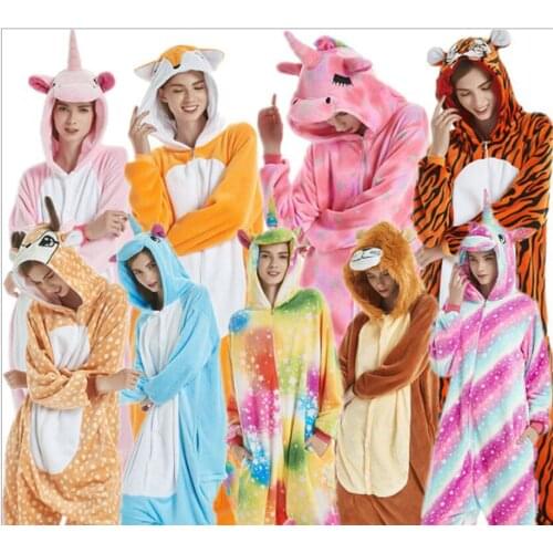 New Fashion Women Cosplay Costume Nightwear Kigurumi Anime Unicorn Pajama Adulto Woman Sleepwear Homewear Family Look