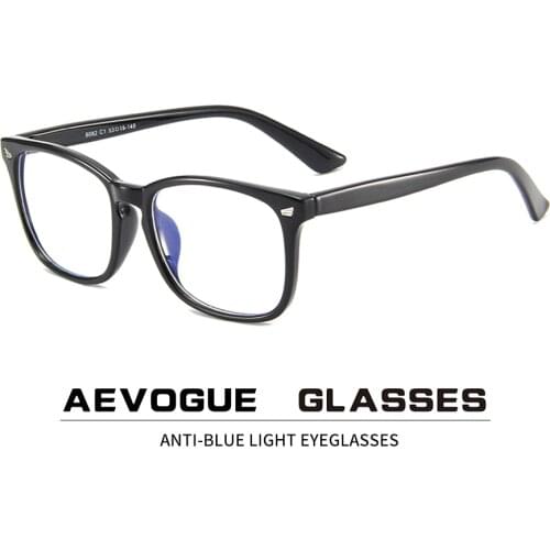 AEVOGUE Men Anti-Blue Light Glasses Eyewear Computer Glasses Retro Prescription Glasses Myopia Frame KS104